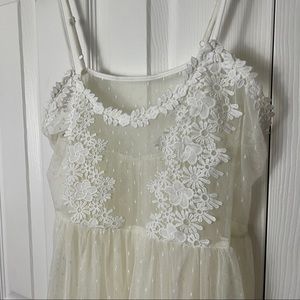 mesh floral lace babydoll dress
